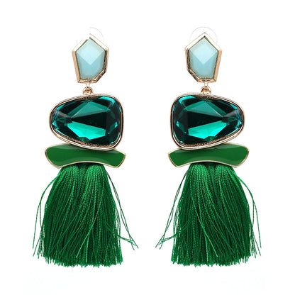JURAN Bohemia Multicolored Tassel Earrings For Women Fashion Party Jewelry Fringe Dangle Earrings Statement Brincos 2024 Trend