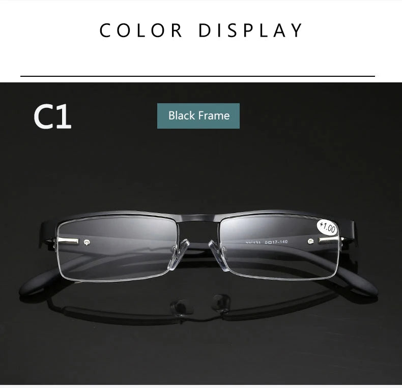 High Quality Men Titanium Alloy Eyeglasses Non Spherical 12 Layer Coated Lenses Reading Glasses+1.0 +1.5 +2.0 +2.5 +3.0 +3.5+4.0