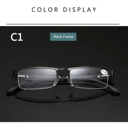 High Quality Men Titanium Alloy Eyeglasses Non Spherical 12 Layer Coated Lenses Reading Glasses+1.0 +1.5 +2.0 +2.5 +3.0 +3.5+4.0