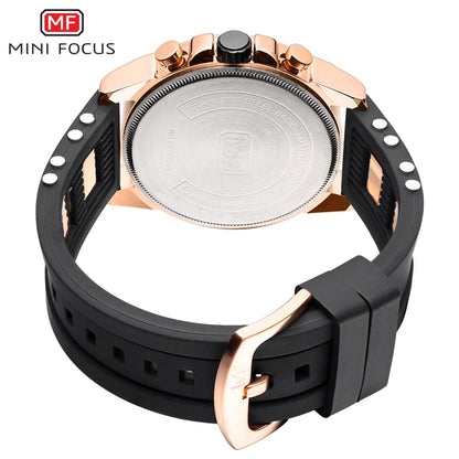 MINI FOCUS Chronograph Quartz Watches Men Blue Silicone Army Sport Top Brand LuxuryWristwatch Man Relogios Masculino Clock 0268