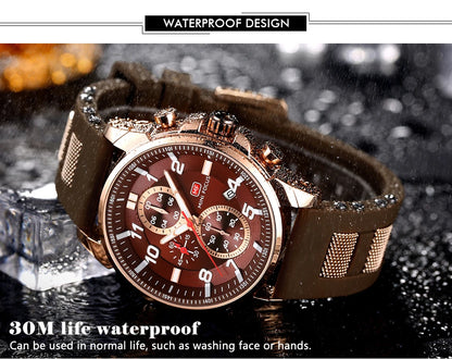 MINI FOCUS Chronograph Quartz Watches Men Blue Silicone Army Sport Top Brand LuxuryWristwatch Man Relogios Masculino Clock 0268