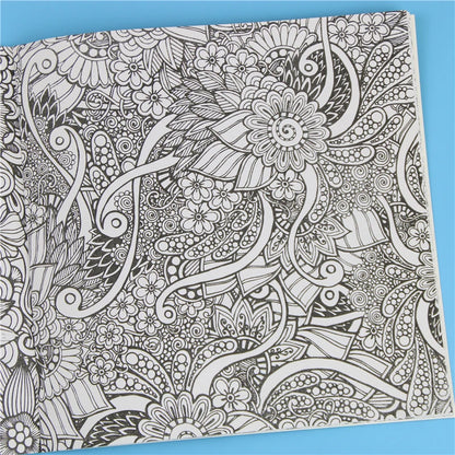 1 Pc 24 Pages Mandalas Flower Coloring Book for Children Adult Relieve Stress Kill Time Graffiti Painting Drawing Art Book