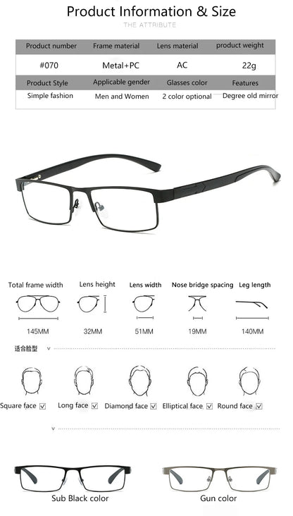BOYSEEN Men Titanium alloy Reading Glasses Non spherical 12 Layer Coated lenses Retro Business Hyperopia Prescription Eyeglasses