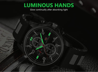 MINI FOCUS Chronograph Quartz Watches Men Blue Silicone Army Sport Top Brand LuxuryWristwatch Man Relogios Masculino Clock 0268