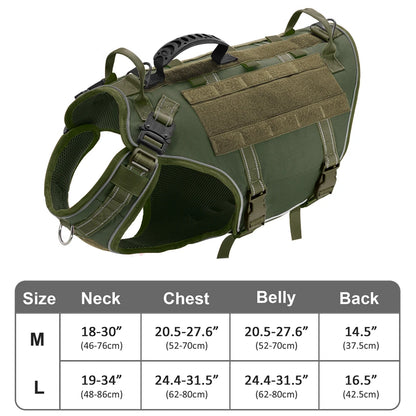 Tactical Dog Harness No Pull Adjustable Military Pet Training Harness Molle Vest With Handle For Medium Large Dogs Outdoor Hike