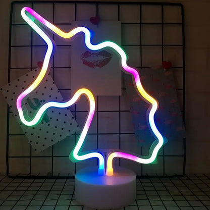 USB LED Neon Sign Light Holiday Flamingo Night Lamp Xmas Party Wedding Decoration Home Gift cloud Heart Neon Light