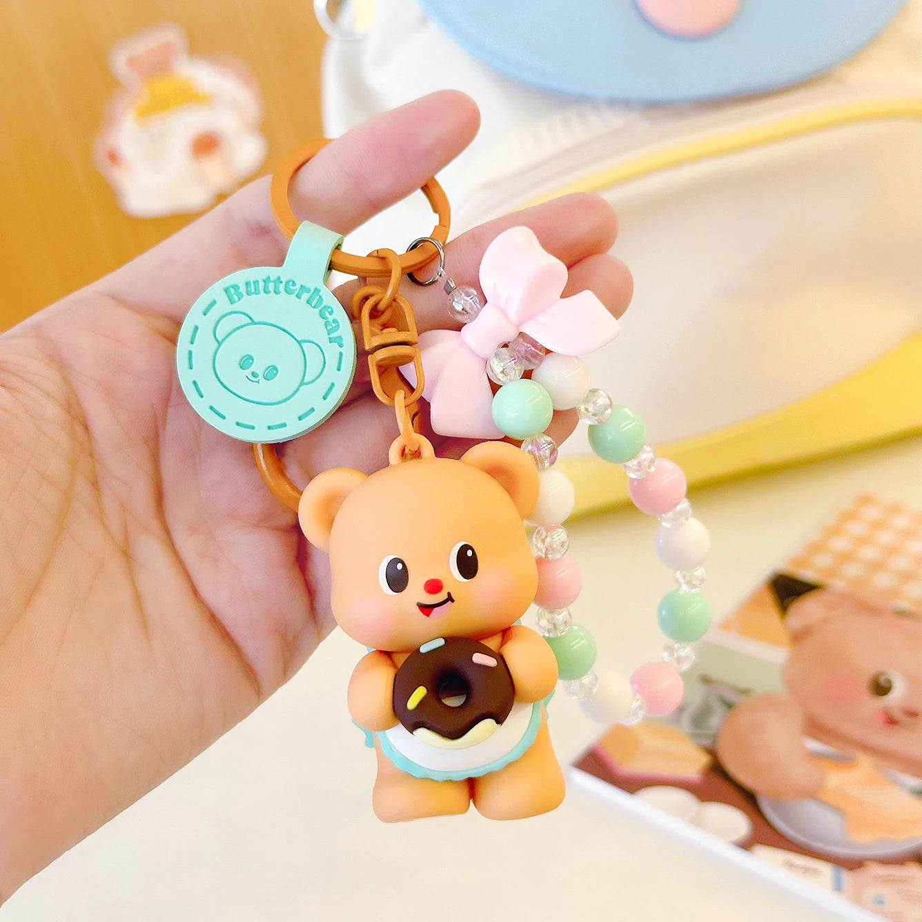 BP Butter Bear Keychain Rubber Plastic Keychain Gift Pendant Factory Wholesale Customized One-piece Order Spot
