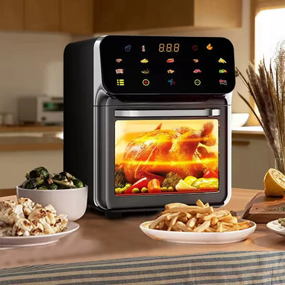 Professional 15L Electric Mechanical Toaster Oven Air Fryer Household Use Plastic Housing Low Fat Healthy Cake Baking