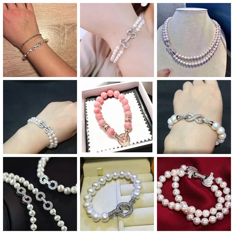 JUYA DIY Handmade Jewelry Findings Cubic Zirconia Fastener Clasps Connectors Accessories For Fashion DIY Jewelry Making Supplies