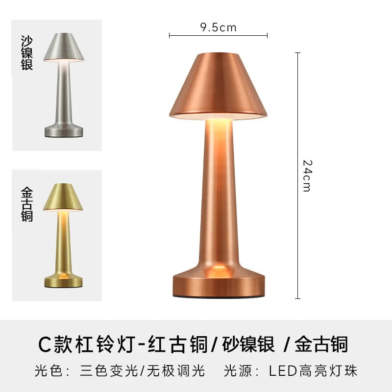 Wholesale Cordless Luxury Reading Lamps Rechargeable LED Desk Lamps Wireless Charger Metal Material Low Price for Restaurant Use