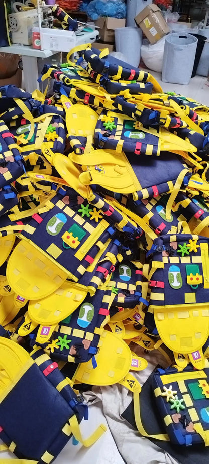 Hot Sale Montessori Backpack Cartoon Educational Toy Backpack for Boys Girls Zipper Gift for Autistic Toddlers Aged 1-5 Years