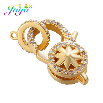 Juya 18K Real Gold Plated Accessories DIY Needlework Beads Pearls Jewelry Making Fastener Closures Lobster Lock Clasps Supplies