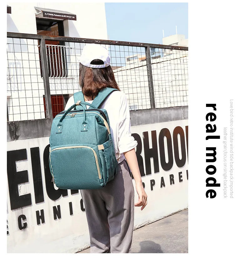 Mummy Maternity Nappy Bag Large Capacity Portable Folding Travel Beds Baby Stuff Mommy Bag Women Outdoor Stroller Backpack