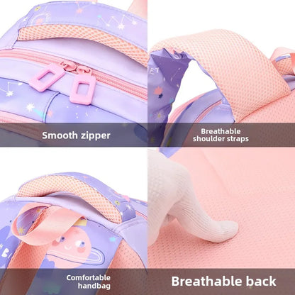 New Fashionable Waterproof Kindergarten Backpack Cute Boy/Girl Design Grade 2 Size Spine Protecting Zipper Closure Polyester