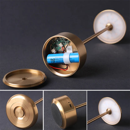 Aluminum alloy rechargeable hotel  living room  bedroom  bedside lamp warm and romantic modern industrial style LED night light