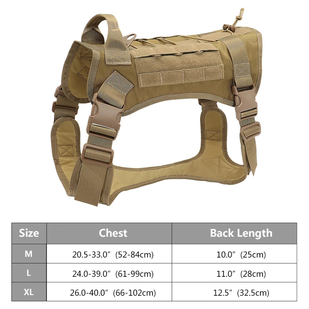 Tactical Dog Harness No Pull Adjustable Military Pet Training Harness Molle Vest With Handle For Medium Large Dogs Outdoor Hike