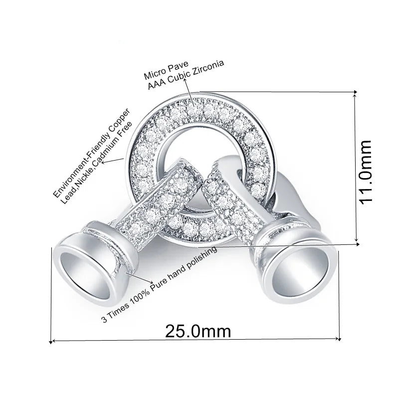 JUYA DIY Handmade Jewelry Findings Cubic Zirconia Fastener Clasps Connectors Accessories For Fashion DIY Jewelry Making Supplies