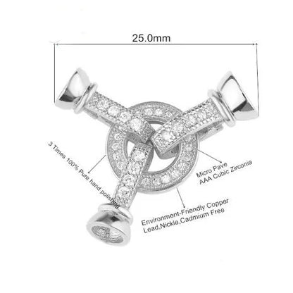 JUYA DIY Handmade Jewelry Findings Cubic Zirconia Fastener Clasps Connectors Accessories For Fashion DIY Jewelry Making Supplies