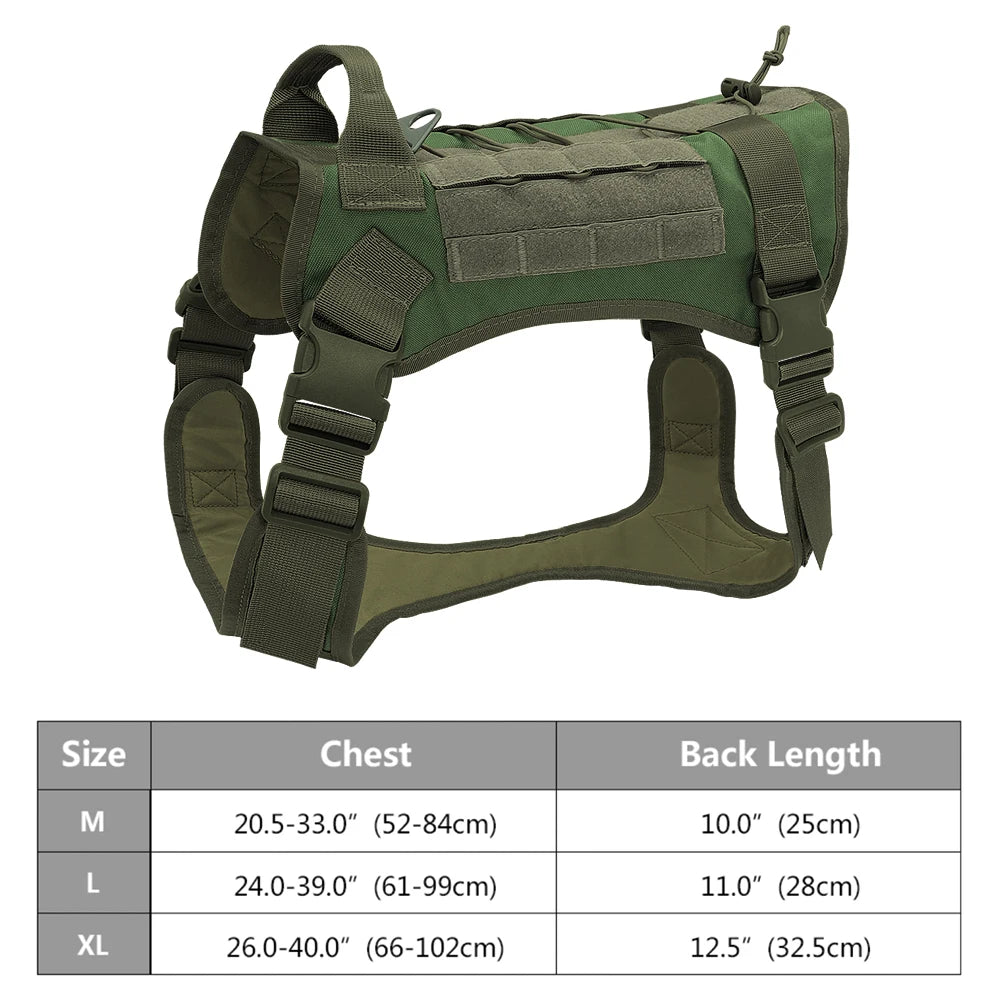 Tactical Dog Harness No Pull Adjustable Military Pet Training Harness Molle Vest With Handle For Medium Large Dogs Outdoor Hike