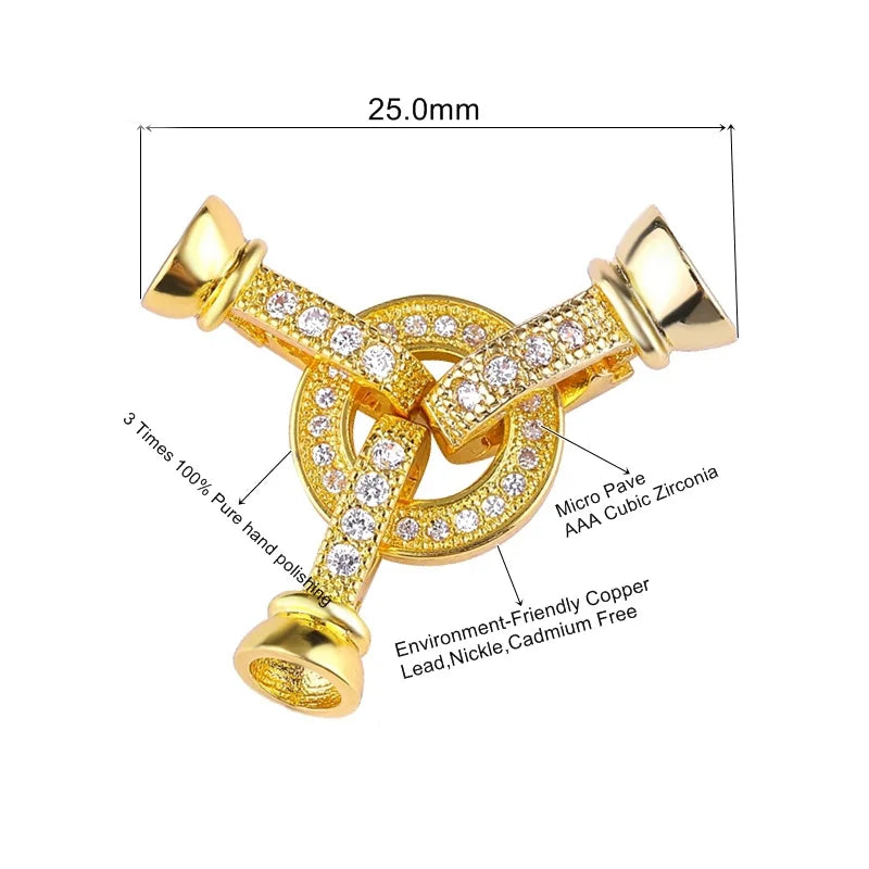 JUYA DIY Handmade Jewelry Findings Cubic Zirconia Fastener Clasps Connectors Accessories For Fashion DIY Jewelry Making Supplies
