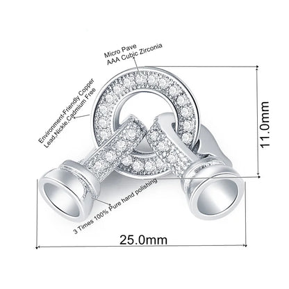 JUYA DIY Handmade Jewelry Findings Cubic Zirconia Fastener Clasps Connectors Accessories For Fashion DIY Jewelry Making Supplies