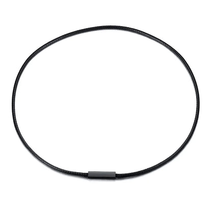 Choker for Men Black Rope Necklace with Magnetic buckle