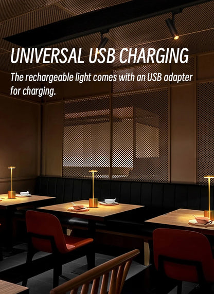 Led Portable Desk Lamps Rechargeable Metal Eye-Protection Night Light Touch Bedside Restaurant Courtyard Atmosphere Table Lamp
