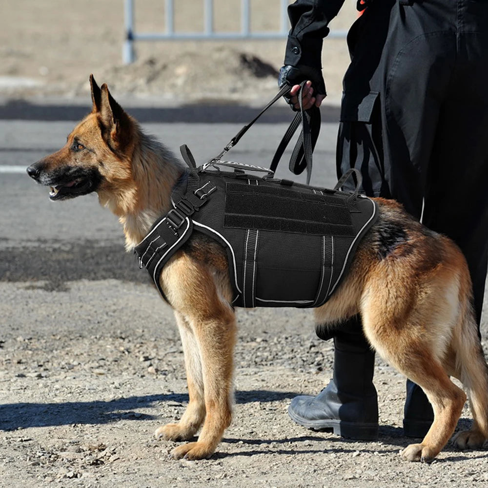 Tactical Dog Harness No Pull Adjustable Military Pet Training Harness Molle Vest With Handle For Medium Large Dogs Outdoor Hike