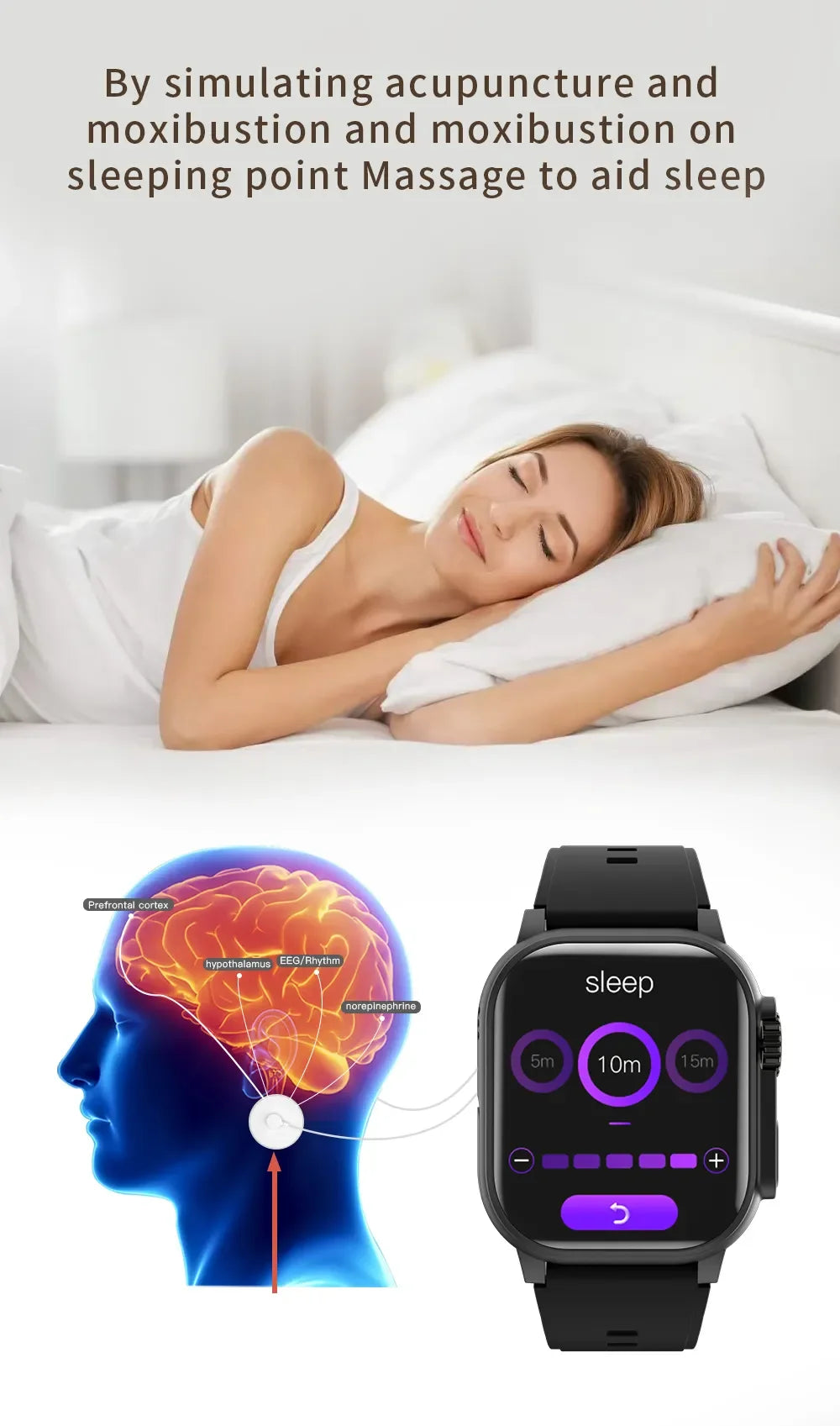 F18s Wearable Massage Smart Watch sleep aid heart rate monitor BT call sport smart watch