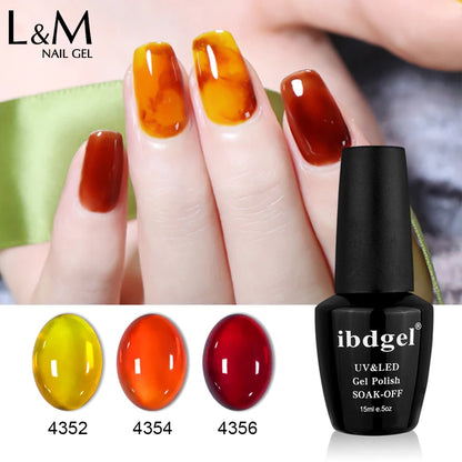 Ibd Amber Glass GelNail Polish UV Gel  Base with Tempered Top Coat Varnish Gel Polish