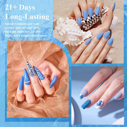 Fashionable 6-color Blue-toned Nail Polish 7ml Soft Gloss Nails