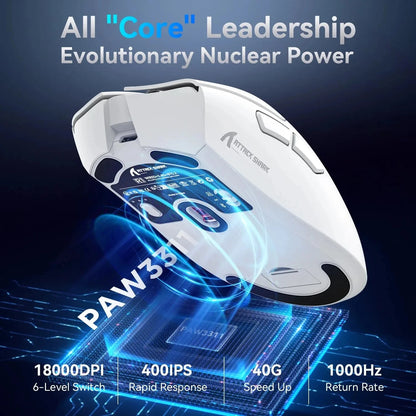 R1 Superlight Mouse BT 2.4G Wireless Gaming Mouse PixArt PAW3311 Gaming Sensor 6 Adjustable DPI for Office Game