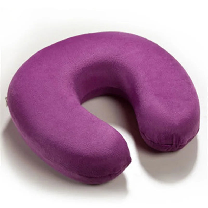 Memory Foam Neck Pillow Resting Head Neck U Shape Soft Travel Pillow For Office Train Rest Airplane 15 Colors Neck Pillows