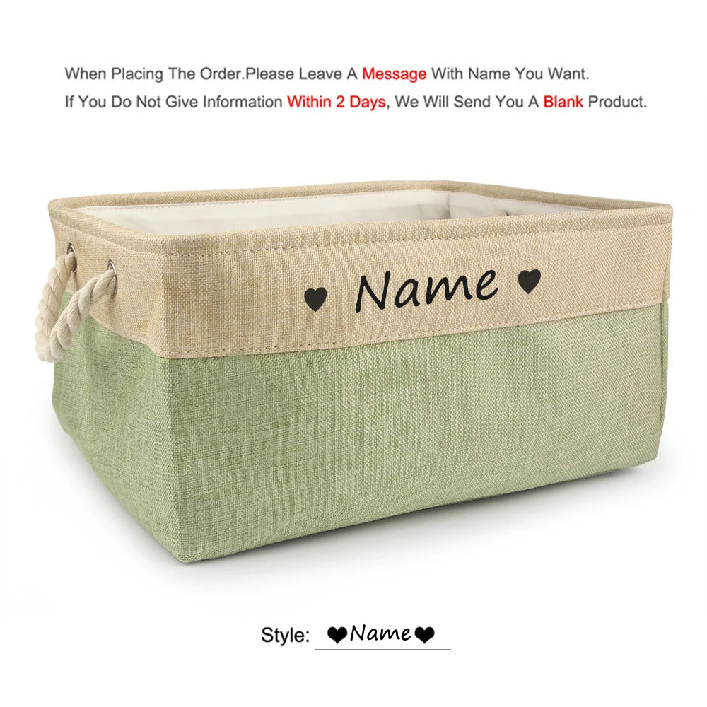 Personalized Dog Toy Basket Free Print Pet Storage Box Cat DIY Custom Name Toys Clothes Accessories Organize Storage