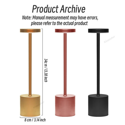 Led Portable Desk Lamps Rechargeable Metal Eye-Protection Night Light Touch Bedside Restaurant Courtyard Atmosphere Table Lamp