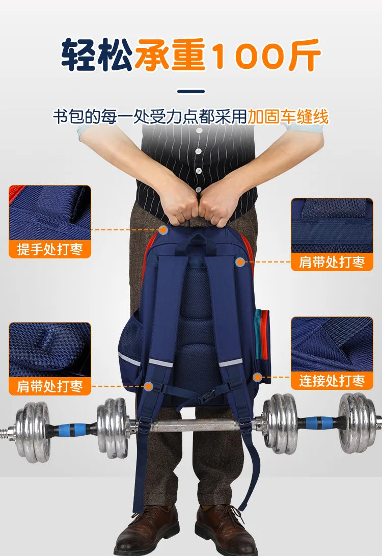 Shaodong's Lightweight Burden-Reducing Kidsren's Backpacks Large Capacity Multi-Flap Pocket Pants Primary School Students Grades