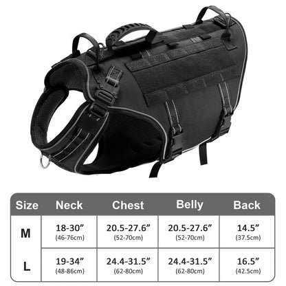 Tactical Dog Harness No Pull Adjustable Military Pet Training Harness Molle Vest With Handle For Medium Large Dogs Outdoor Hike