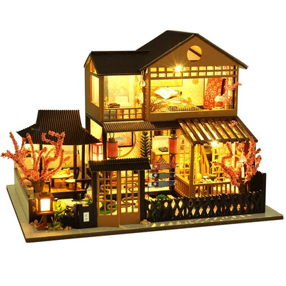 Cutebee DIY Dollhouse Super Mini Scale Miniature Dollhouse Japanese Garden Building Kit Toys for Birthday Gifts