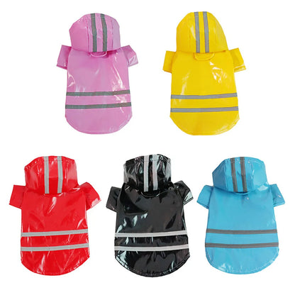 Dog Raincoat Reflective Pet Puppy Clothes Small Dog Rain Jacket Waterproof Yorkie Poodle Bichon Pomeranian Schnauzer Corgi Coat