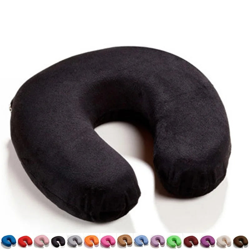 Memory Foam Neck Pillow Resting Head Neck U Shape Soft Travel Pillow For Office Train Rest Airplane 15 Colors Neck Pillows