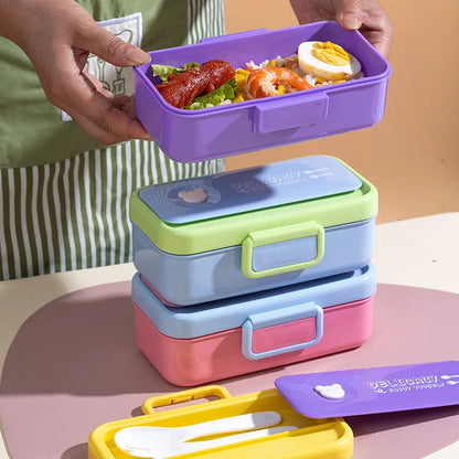 Chaoteng Student Plastic Takeout Camping Lunch Box Children's Cartoon Microwavable Bento Cross-border Wholesale