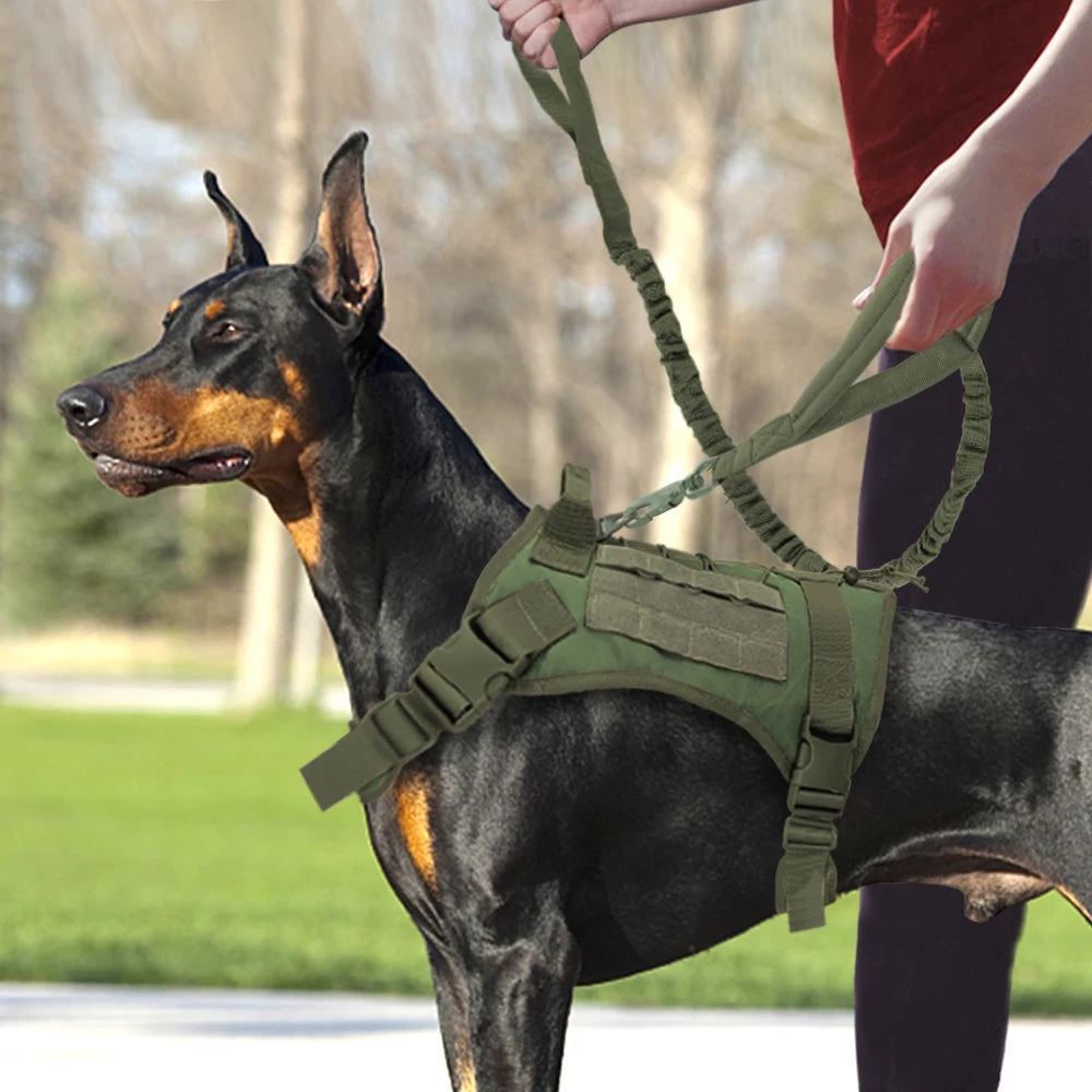 Tactical Dog Harness No Pull Adjustable Military Pet Training Harness Molle Vest With Handle For Medium Large Dogs Outdoor Hike