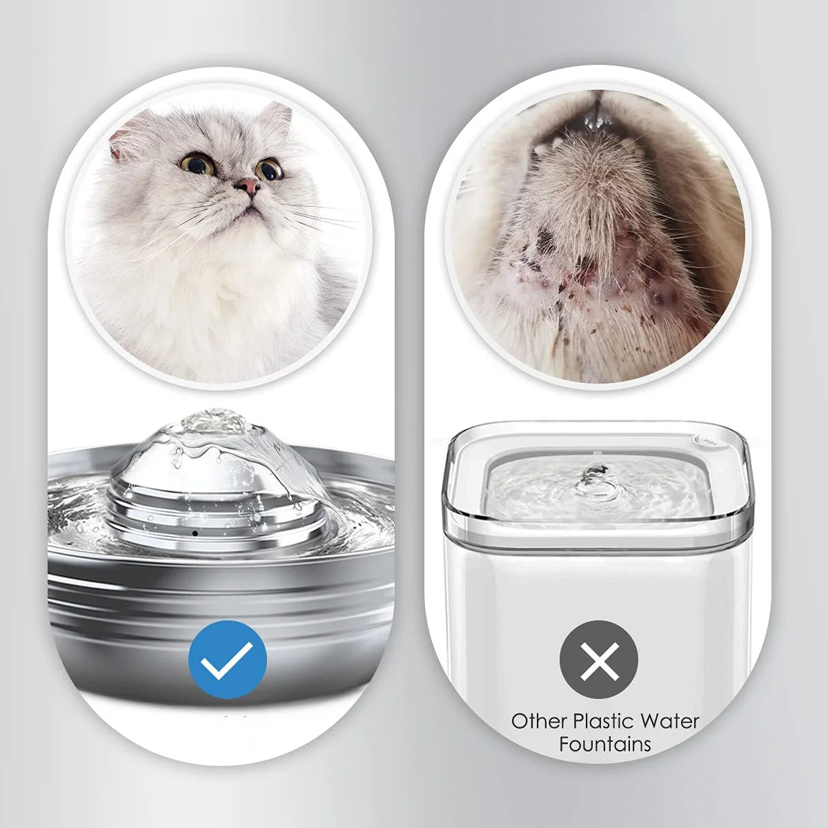 Cat Water Fountain Automatic Pet Dog Feeder Stainless Steel Water Dispenser Drinking Bowl with Ultra Quiet Pump Carbon Filters