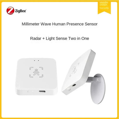 WiFi Zigbee Supported Home Assistant Millimeter Wave Human Body Presence Detector OLED Display USB Bar for Hotel Use Android
