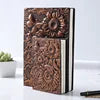 A5 Luxury European Retro Sunflower Journal Note Book Notepad Unique Personalized Carved PU Leather Embossed Cover Notebooks