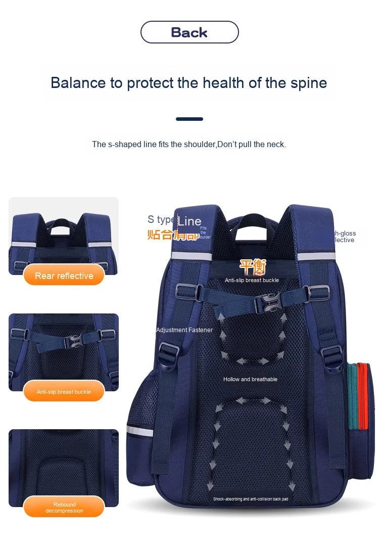 Shaodong's Lightweight Burden-Reducing Kidsren's Backpacks Large Capacity Multi-Flap Pocket Pants Primary School Students Grades