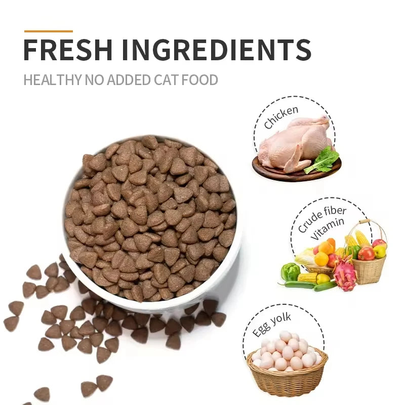 OEM Chinese Cat Food Factory High Nutrition Balance 10kg Chicken Flavor Dry Food Good Price Grain Free Wholesale Bulk Supply