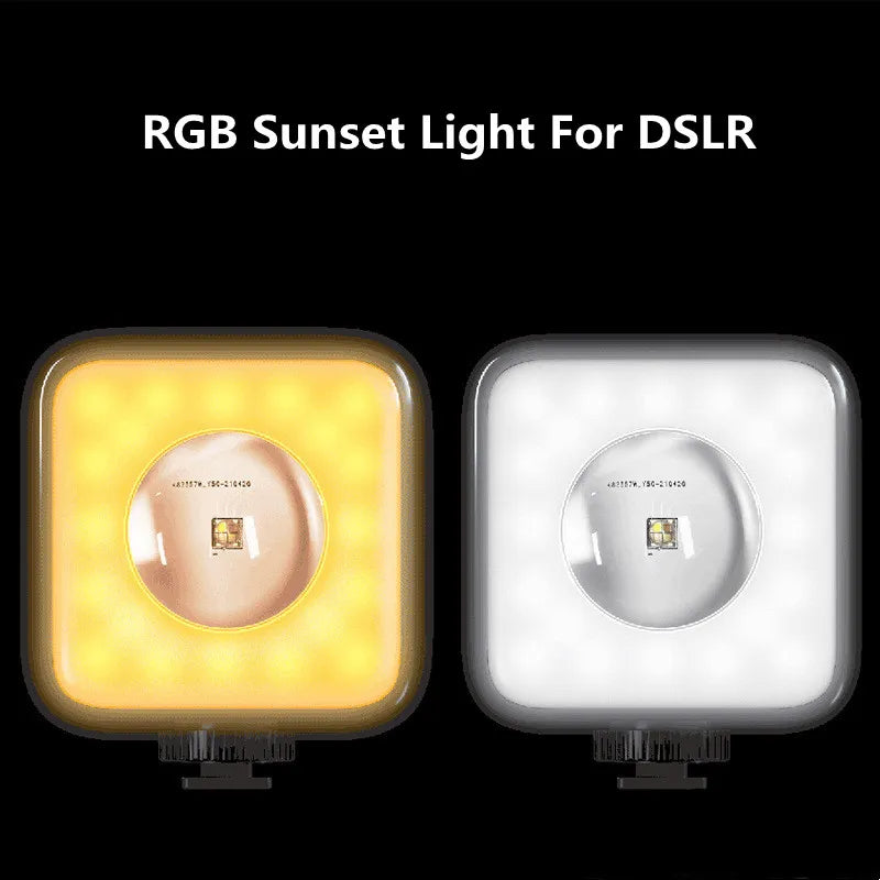 RGB Video Light LED Sunlight Rainbow Projection Magnetic Design For Photography Self Lighting Photo Studio Live TikTok Fill Lamp