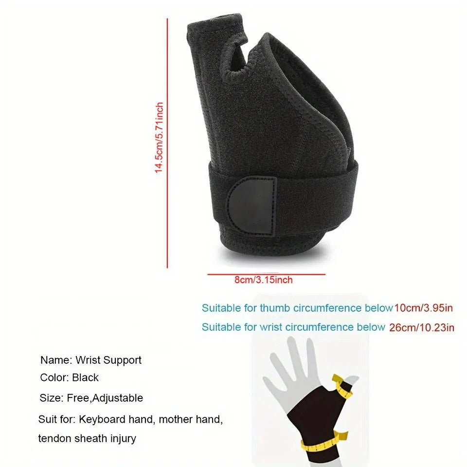 JK050 Comfortable Nylon Neoprene Thumb Wrist Brace Reversible Splint for Left Right Hand Adjustable Support Stabilizer Soft