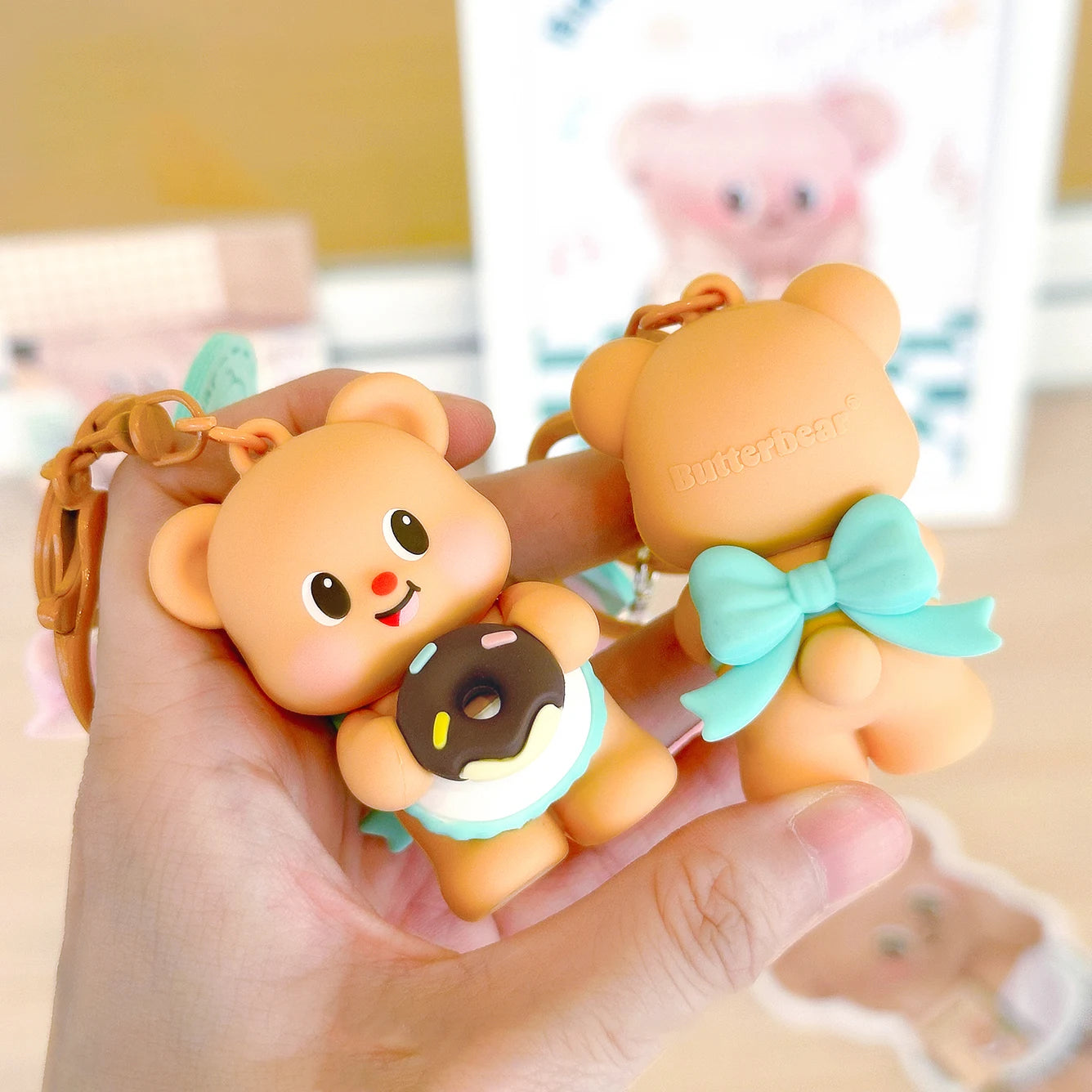 BP Butter Bear Keychain Rubber Plastic Keychain Gift Pendant Factory Wholesale Customized One-piece Order Spot